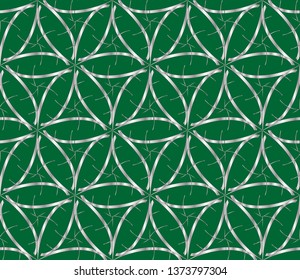 Seamless pattern with symmetric geometric ornament. Ornamental mosaic texture. Kaleidoscope abstract background. Vector illustration 