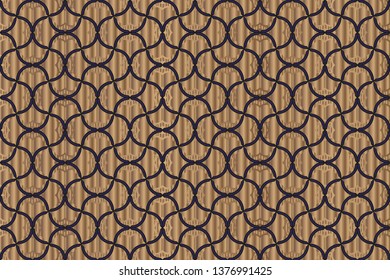 Seamless pattern with symmetric geometric ornament. Ornamental mosaic texture. Kaleidoscope abstract background abstract golden classic pattern. 