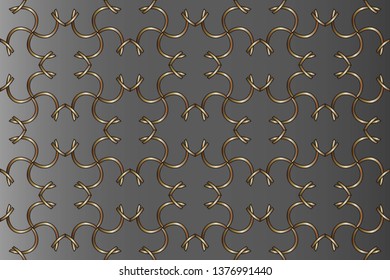 Seamless pattern with symmetric geometric ornament. Ornamental mosaic texture. Kaleidoscope abstract background abstract golden classic pattern. 