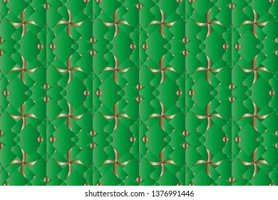 Seamless pattern with symmetric geometric ornament. Ornamental mosaic texture. Kaleidoscope abstract background abstract golden classic pattern. 