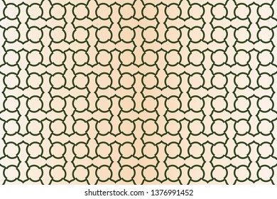 Seamless pattern with symmetric geometric ornament. Ornamental mosaic texture. Kaleidoscope abstract background abstract golden classic pattern. 