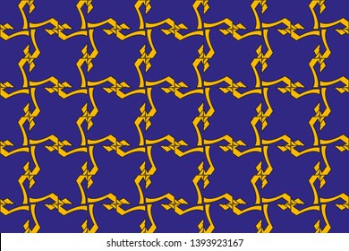 Seamless pattern with symmetric geometric ornament. Ornamental mosaic texture. Kaleidoscope abstract background abstract golden classic pattern. 