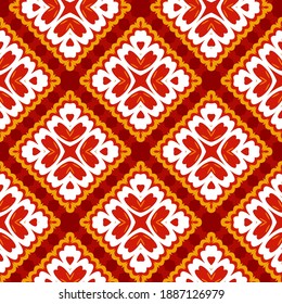Seamless pattern with symmetric geometric ornament. 