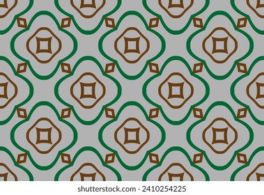 Nahtloses Muster mit symmetrischem geometrischem Ornament. Ziermosaikstruktur.
