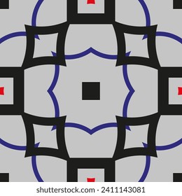 Seamless pattern with symmetric geometric ornament. For your design, Wallpaper, presentation, banner, page cover. Illustration made with texture.