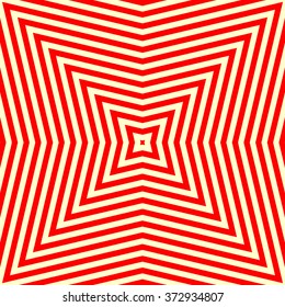 Seamless pattern with symmetric geometric ornament. Striped red white abstract background. Abstract repeated rectangles wallpaper. Vector illustration