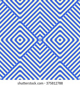 Seamless pattern with symmetric geometric ornament. Striped red white abstract background. Kaleidoscope abstract repeated square wallpaper. Vector illustration