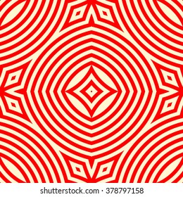 Seamless pattern with symmetric geometric ornament. Ornamental mosaic texture. Kaleidoscope abstract background. Vector illustration 