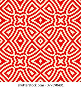 Seamless pattern with symmetric geometric ornament. Ornamental mosaic texture. Kaleidoscope abstract background. Vector illustration 