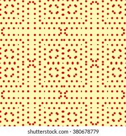 Seamless pattern with symmetric geometric ornament. Ornamental mosaic texture. Polka dot abstract background. Vector illustration