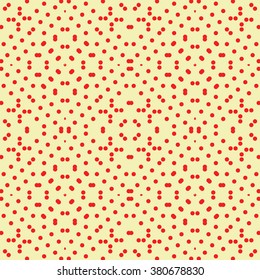 Seamless pattern with symmetric geometric ornament. Ornamental mosaic texture. Polka dot abstract background. Vector illustration