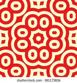 Seamless pattern with symmetric geometric ornament. Ornamental mosaic texture. Kaleidoscope abstract background. Vector illustration
