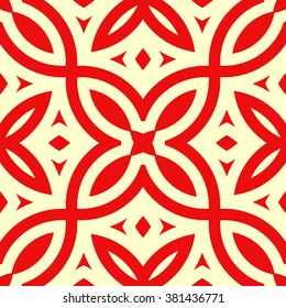 Seamless pattern with symmetric geometric ornament. Ornamental mosaic texture. Kaleidoscope abstract background. Vector illustration