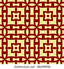 Seamless pattern with symmetric geometric ornament. Ornamental mosaic texture. Kaleidoscope abstract background. Vector illustration