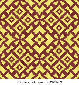 Seamless pattern with symmetric geometric ornament. Ornamental mosaic texture. Kaleidoscope abstract background. Vector illustration