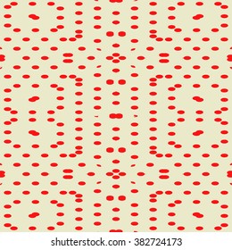 Seamless pattern with symmetric geometric ornament. Ornamental mosaic texture. Polka dot abstract background. Vector illustration