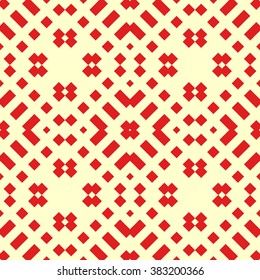 Seamless pattern with symmetric geometric ornament. Ornamental mosaic texture. Kaleidoscope abstract background. Vector illustration