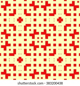 Seamless pattern with symmetric geometric ornament. Ethnic  ornamental texture. Native abstract background. Vector illustration.