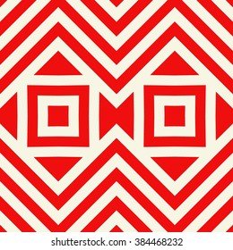 Seamless pattern with symmetric geometric ornament. Tribal abstract background. Abstract repeated  wallpaper. Vector illustration