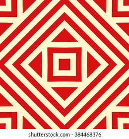Seamless pattern with symmetric geometric ornament. Tribal abstract background. Abstract repeated  wallpaper. Vector illustration
