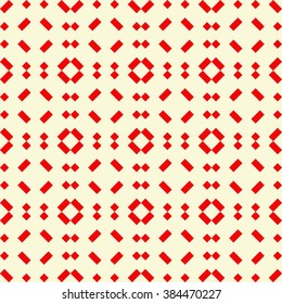 Seamless pattern with symmetric geometric ornament. Vector illustration.