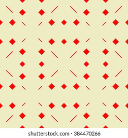 Seamless pattern with symmetric geometric ornament. Pixel Art. Vector illustration.
