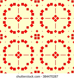 Seamless pattern with symmetric geometric ornament. Vector illustration.