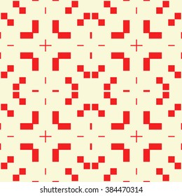 Seamless pattern with symmetric geometric ornament. Ethnic  ornamental texture. Native abstract background. Vector illustration.