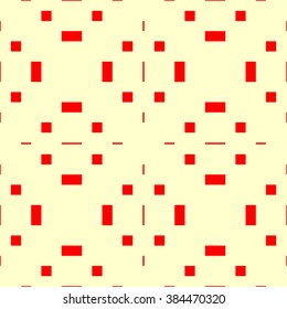 Seamless pattern with symmetric geometric ornament. Pixel Art. Vector illustration.