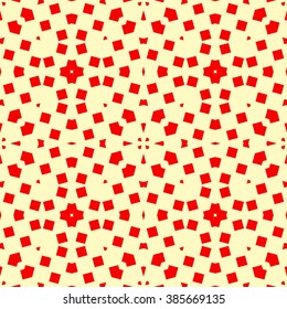 Seamless pattern with symmetric geometric ornament. Mosaic abstract background. Elements repeated wallpaper. Vector illustration