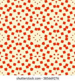 Seamless pattern with symmetric geometric ornament. Mosaic abstract background. Elements repeated wallpaper. Vector illustration