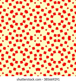 Seamless pattern with symmetric geometric ornament. Mosaic abstract background. Elements repeated wallpaper. Vector illustration