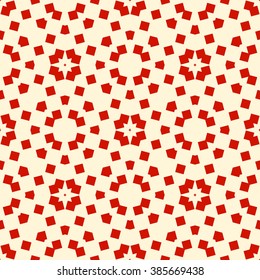 Seamless pattern with symmetric geometric ornament. Mosaic abstract background. Elements repeated wallpaper. Vector illustration
