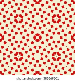 Seamless pattern with symmetric geometric ornament. Mosaic abstract background. Elements repeated wallpaper. Vector illustration