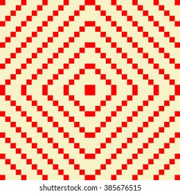 Seamless pattern with symmetric geometric ornament. Mosaic abstract background. Elements repeated wallpaper. Vector illustration