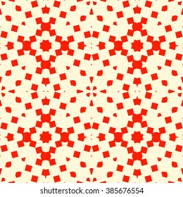 Seamless pattern with symmetric geometric ornament. Mosaic abstract background. Elements repeated wallpaper. Vector illustration