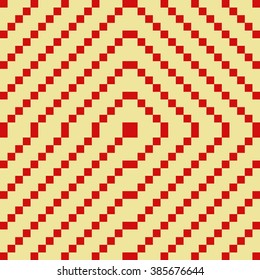 Seamless pattern with symmetric geometric ornament. Mosaic abstract background. Elements repeated wallpaper. Vector illustration