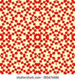 Seamless pattern with symmetric geometric ornament. Mosaic abstract background. Elements repeated wallpaper. Vector illustration