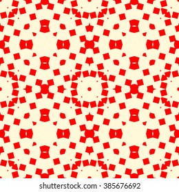 Seamless pattern with symmetric geometric ornament. Mosaic abstract background. Elements repeated wallpaper. Vector illustration