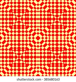 Seamless pattern with symmetric geometric ornament. Mosaic abstract background. Elements repeated wallpaper. Vector illustration