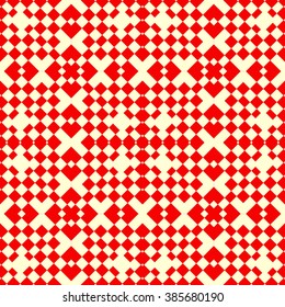 Seamless pattern with symmetric geometric ornament. Mosaic abstract background. Elements repeated wallpaper. Vector illustration