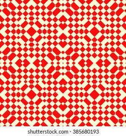 Seamless pattern with symmetric geometric ornament. Mosaic abstract background. Elements repeated wallpaper. Vector illustration