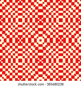 Seamless pattern with symmetric geometric ornament. Mosaic abstract background. Elements repeated wallpaper. Vector illustration