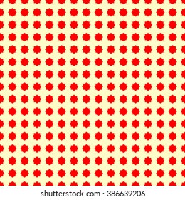 Seamless pattern with symmetric geometric ornament. Ornamental mosaic texture. Polka dot abstract background. Vector illustration