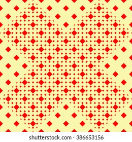 Seamless pattern with symmetric geometric ornament. Ornamental mosaic texture. Abstract background. Vector illustration