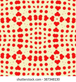 Seamless pattern with symmetric geometric ornament. Lace abstract background. Elements repeated wallpaper. Vector illustration