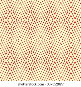 Seamless pattern with symmetric geometric ornament. Ornamental abstract background. Abstract repeated wallpaper. Vector illustration

