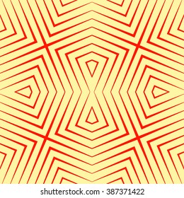 Seamless pattern with symmetric geometric ornament. Ornamental texture. Abstract background.  Abstract repeated wallpaper. Vector illustration