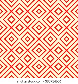 Seamless pattern with symmetric geometric ornament. Ornamental abstract background. Abstract repeated wallpaper. Vector illustration