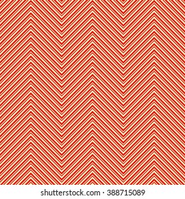 Seamless pattern with symmetric geometric ornament. Zigzag striped red white abstract background. Chevron abstract repeated wallpaper. Vector illustration